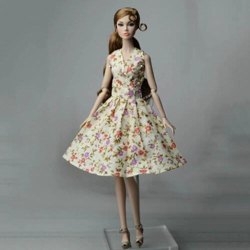 Floral Countryside Classical Dress For Barbie Doll Clothes Evening Dresses Clothes For Barbie Doll Outfits 1/6 Doll Accessories