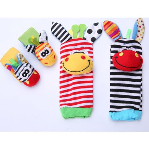 Baby Rattles Soft Plush Toy Kids Foot Bells Foot Sock Rattles Wrist Band Bells For Newbron Gift