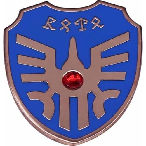 Erdrick Shield Enamel Pin Brooch With a Red Gem Center Perfect for Dragon Quest DQ junkies