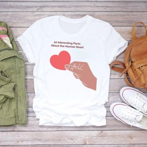 Women Short Sleeved Casual T-shirt Harajuku Style Hot Sale Lady for Summer Casual Tops Ladies Top Clothes love Graphics Tshirt