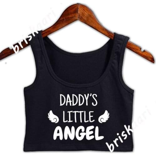 Daddys Little Angel Funny Crop Top Tank Top Sleeveless S-XXL Customize Letter Comical Family Spring Autumn Vest