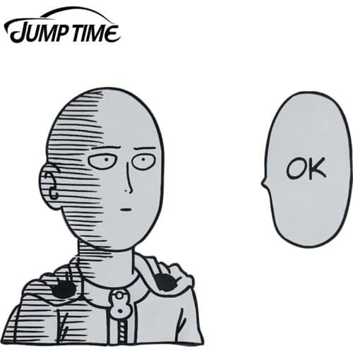 JumpTime 13cmx10.6cm For One Punch Man Saitama OK Tuning Car Sticker Waterproof Vinyl Stickers Auto Motor Bike Decal Car Styling