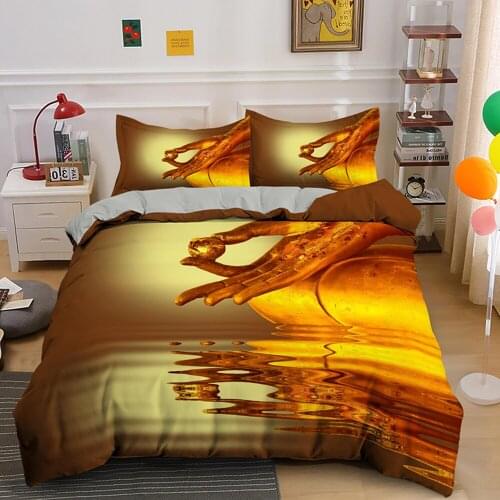 Buddha hand Bedding Set Yoga Meditatitation Printing With Pillowcase 2/3 pcs Duvet Cover Queen Comforter Sets Home Textile
