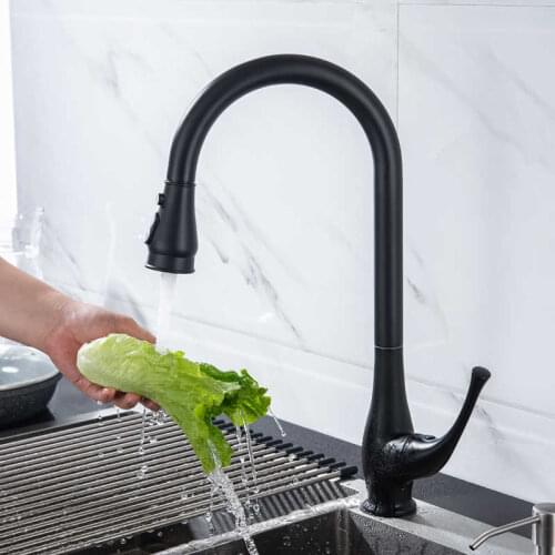 Brass kitchen faucet single lever sink 360 degrees two turntable mixer cold and hot mounted deck