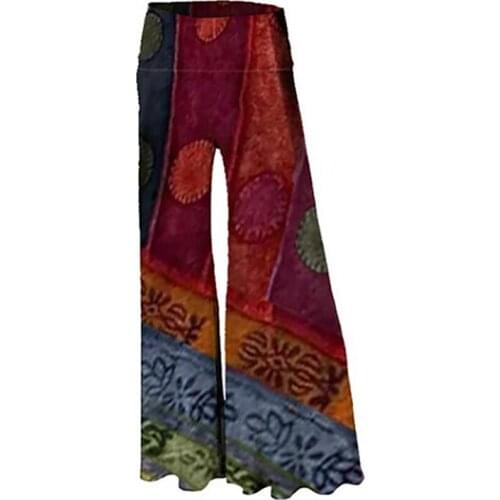 High Waist Print Flare Leggings Summer Vintage Flare Pants 2021 Women Fashion Sexy Bodycon Trousers Casual Bell Bottom Leggings