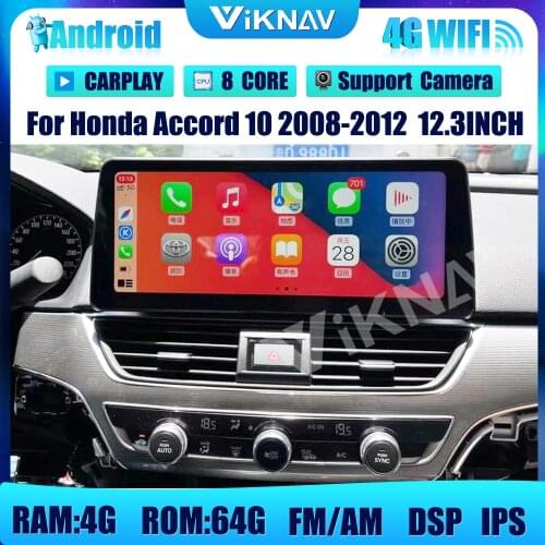 Android Radio with screen DVD Multimedia For Honda Accord 10 2008-2012 Car GPS navigation Audio Stereo receiver Player Head unit