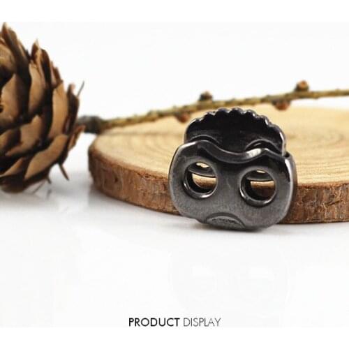 Metal Black Gun Stopper Toggle Buckle Rope Clamp Cord Locks Drawstring End Button 15mm x 16.5mm Sewing Accessories 100pc NK178