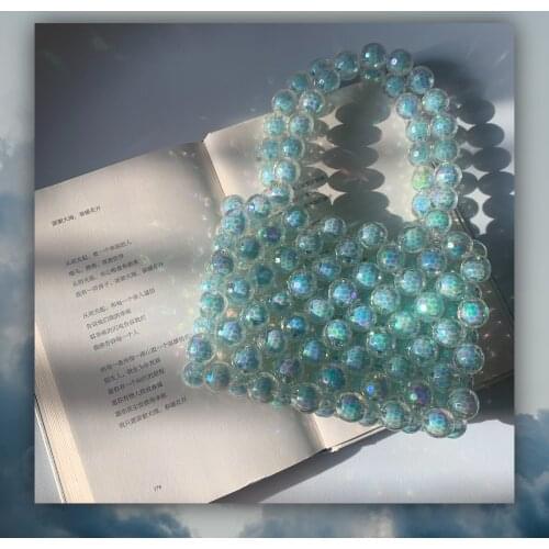 Fashion Purple handbag, womens bag, summer hand beads, Joule, tiktok, recommended casual wrist bag pearl bag