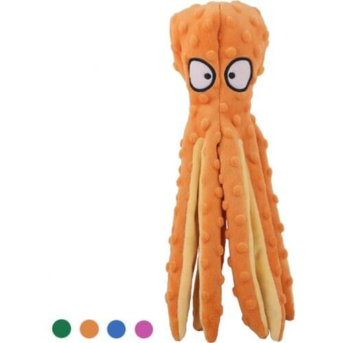 Plush Octopus Soft Dog Stuffed for Large Dogs Cute Pet Chew Toys Interactive Dog Supplies Fleece Dog Squeaky Toys Dropshipping