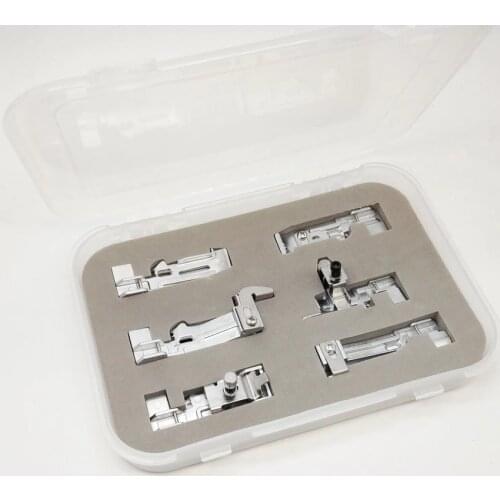 Set of 6 Serger Overlock Feet For Singer QuantumLock 14T948,14T957,14T967,14T968 Juki Lock MO-50E MO-51E (Box Package)