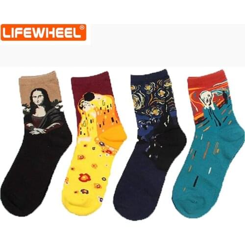 LifeWheel Mens Womens Classic Autumn Winter Funny Famous Oil Painting Masterpiece Artwork Cotton Socks