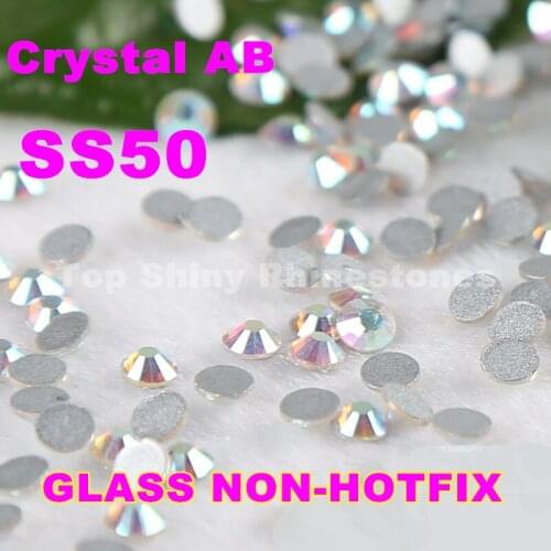New Fashion 144pcs/Lot, ss50 (9.5-10mm) Crystal AB /Clear AB Flat Back Nail Art Non Hotfix Rhinestones