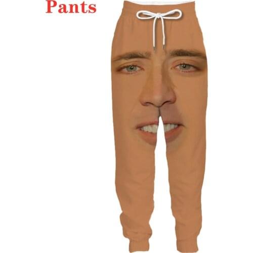 New 3D Printing Hot Famous Actor Nicolas Cage Fashion Men Women Tracksuits Crewneck Hip Hop Pants Plus Size S-7XL streetwear