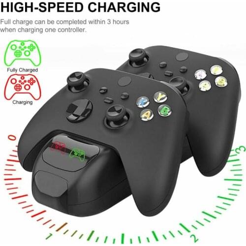 New For Series S/X Controller Dual Charging Dock Station+2 Rechargeable Battery Games Controller Charging Stand Dock