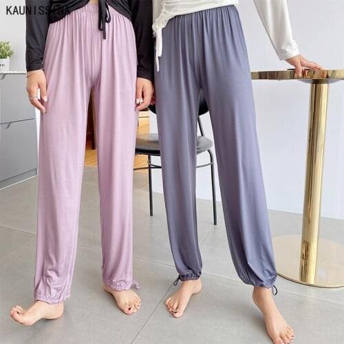 New Summer Modal Thin Home Pants Women Sleep Bottoms Elastic Casual Pajama Pants Plus Size Sleepwear Female Lounge Trousers