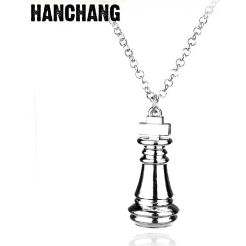 Fashion Women Men Necklace No Game No Life Chess Pendant Necklaces Link Chain Pendants Charms Necklace Collier