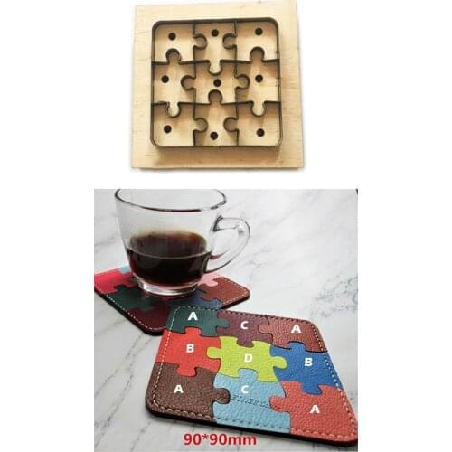 1set Japan Steel Blade Wooden Die Jigsaw puzzle Leather Craft Template Punch Hand Tool Cut Knife Mould Finished Size 90x90mm