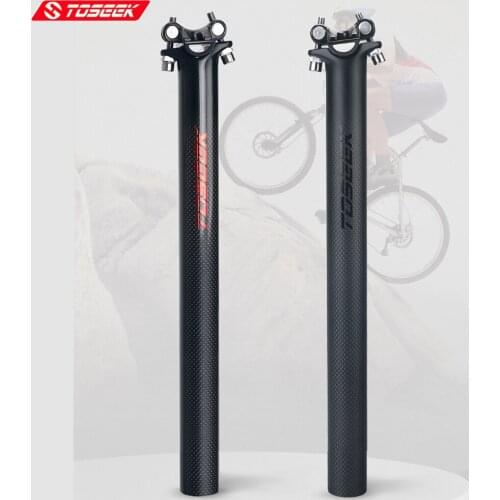 TOSEEK MTB/Road Carbon Seatpost 27.2//30.8/31.6mm 3k matte Carbon Fiber Bicycles Carbon Fiber seat post Light 225g seat tube