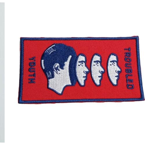 Troubled Youth Embroidery Patches Face Iron on Patches for Clothes Hats Bags Jackets Fashion Cool Hippie Art Badges DIY