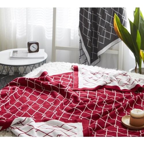 Dropshipping 100% cotton high quality handmade soft knit blanket bed blanket knit sofa blanket