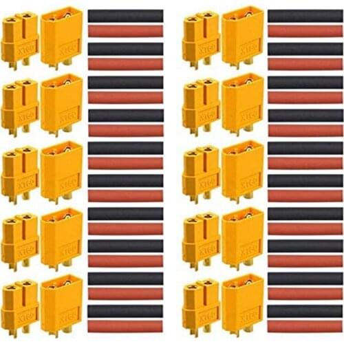 20Pcs XT60 Connector,XT60 Battery Connectors,for RC Lipo Battery,10Pcs Male Connectors and 10Pcs Female Connectors
