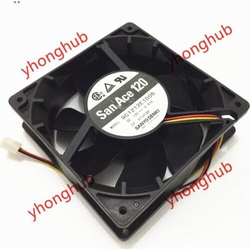 SANYO DENKI 9G1212E1D06 DC 12V 0.61A 120x120x38mm 3-wire Server Cooling Fan