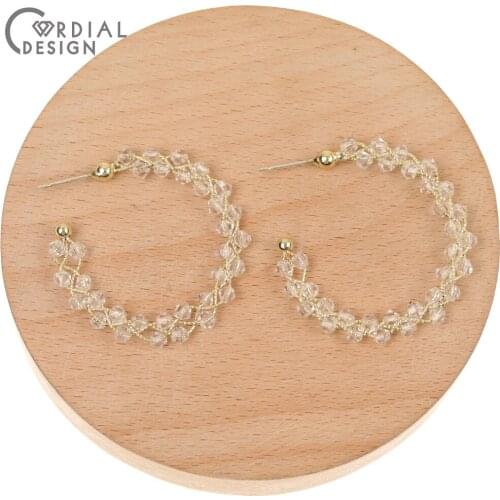 Cordial Design 30Pcs 38*40MM Crystal Earrings Stud/Jewelry Accessories/DIY Making/Hand Made/Earrings Findings & Components