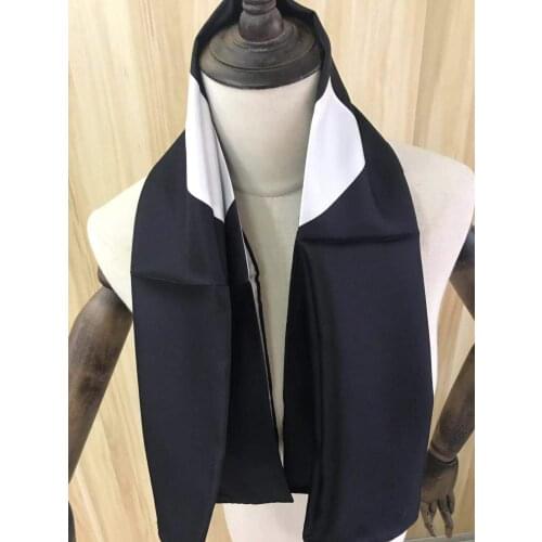 2021 new arrival winter spring classic black 100% pure silk scarf twill hand made roll 90*90 cm shawl wrap for women lady