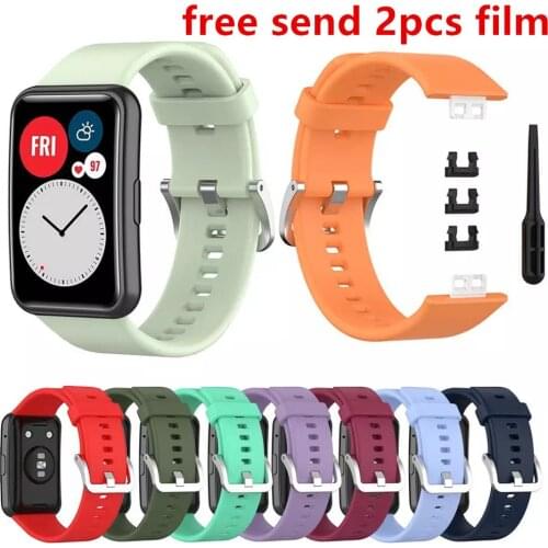 2021 Silicone Band For Huawei Watch Fit Strap Tool Watch Case Screen Protector Bracelet correa for huawei fit smart watch strap
