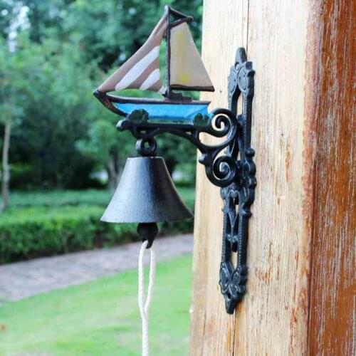Marine crafts decoration iron bell sailing boat Doorbell Small bell Cast iron bell wall