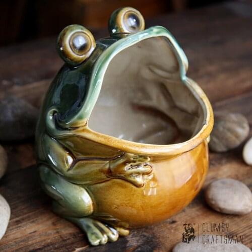 Owl nest soap box collection bowl High temperature color ceramic mouth frog products bucket porc crafts home decoration wedding