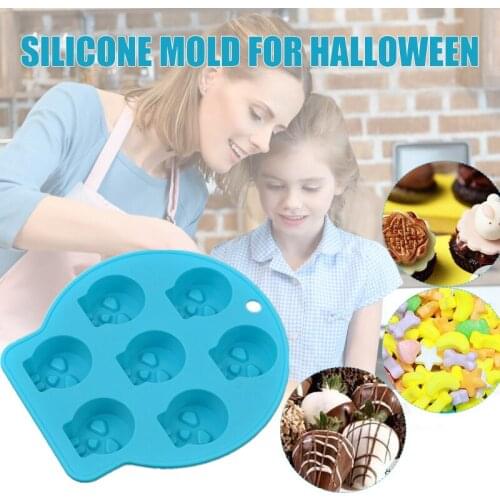 Kitchen Halloween Cake Fondant Stencils Halloween Party Cupcake Topper Decorating Tools Silicone Chocolate Candy Template