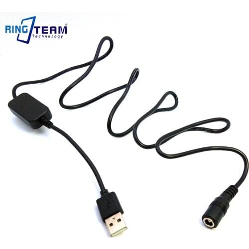 USB 8V Power Cable DC 5.5X2.5mm 5525 Female Connector for Camera Battery DC Coupler LP-E6 DR-E6 / AC-PW20 NP-FW50 / BLN1 / DCC8