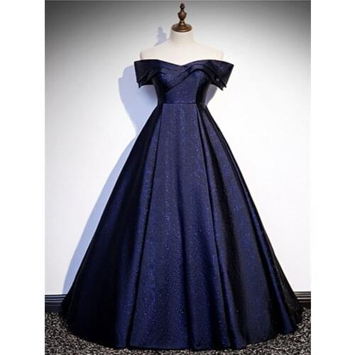 Vestido De Festa Sweetheart Evening Dress Robe De Soiree 2021 New Fashion Blue Sleeveless A-LINE Evening Dresses Formal Dress