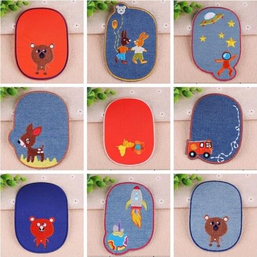 1PCS 2019 New Fun Cartoon Childlike Animal Patches Iron on Embroidery Cloth DIY Clothing Decoration Coat Shoes Accessories