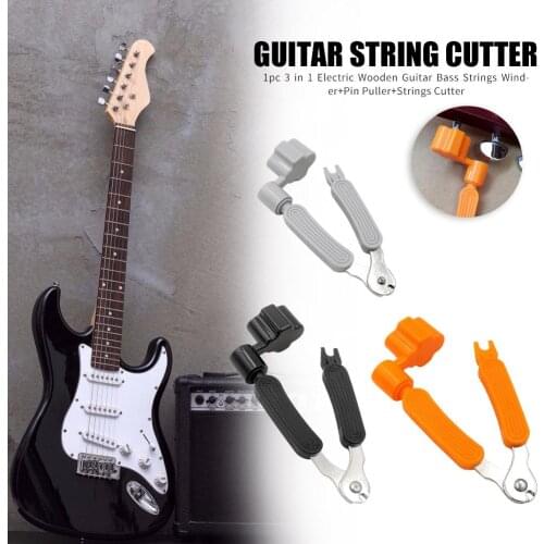 1pc Guitar String Winder Easy to Carry Multi-purpose Electric Wood Guitar Winder Pin Puller String Cutter Guiter Parts