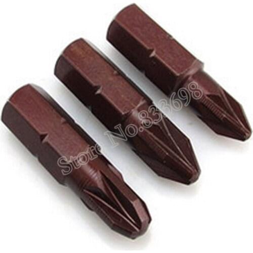 10Pcs Pozidriv Screwdriver Bit S2 Steel 1/4 Hex Shank Electric Screwdriver Head 25MM Long