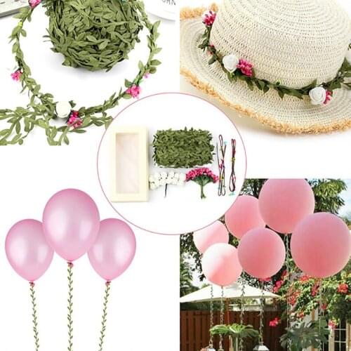 20M Silk Ribbon Leaves Wedding Decoration Artificial Flowers Wreath DIY Crafts Balloons Decor Gift Box Packaging Party Supplies
