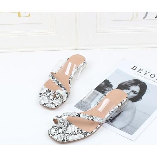 2020 womens slippers summer snake leather transparent pvc belt fashion flats open toe comfortable outdoor casual shoes 34-41