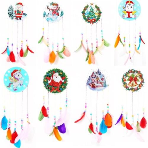 5D DIY Diamond Painting Acrylic Wind Chime Pendant Art Mosaic Kit Rhinestone Picture Hanging Wall Ornaments Home Decor Gifts