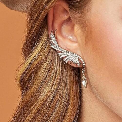 Angel Wings Rhinestone Hanging Dangle Earrings Exquisite 2020 New Fashion Designer Earrings Stud Earrings Elegant Jewelry