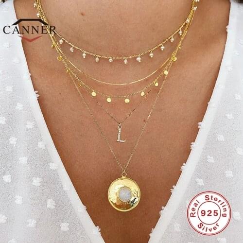 CANNER 925 Sterling Silver Fashion Exquisite INS Style Simple Chain Necklace for Women Choker Necklaces Fine Jewelry Collares