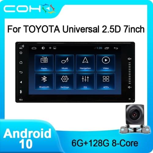 COHO For TOYOTA Nissan Universal 2.5D ISO 7inch Car Multimedia Player Gps Navigation Autoradio Android 10 Octa Core 6+128G