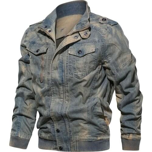 Spring Autumn Mens Denim Jacket Trendy Fashion Ripped Denim Jacket Mens Jeans Jacket Outwear Male Cowboy Coats