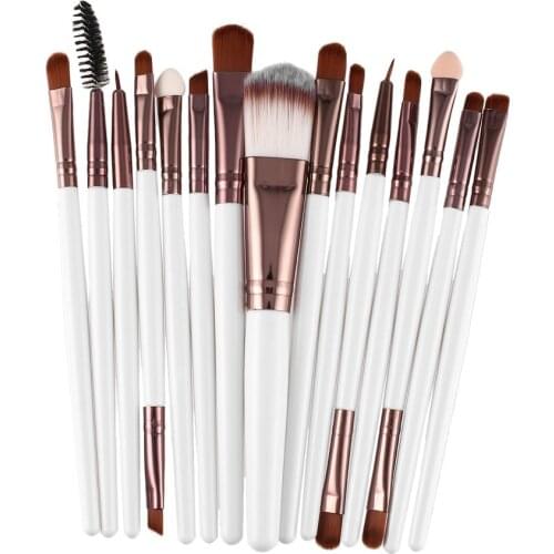 15pcs/set Makeup Brushes Sets Kit Eyelash Lip Foundation Powder Eye Shadow Brow Eyeliner Cosmetic Make Up Brush Beauty Tool
