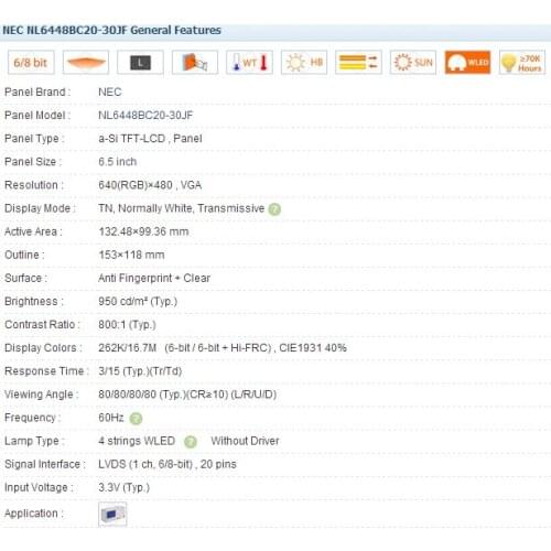 NL6448BC20-35JF NL6448BC20-35F 6.5 INCH Industrial LCD,with touch Screen, new&A+ Grade in stock, test working