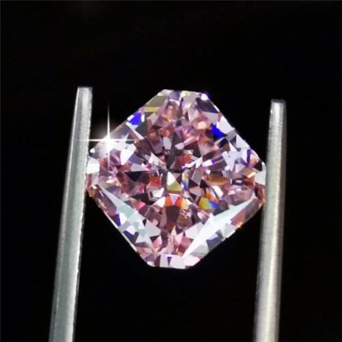 New arrivals top shinning brillient stone light pink Radiant cut for ring brecelet gem-set jewelry size 10X10mm