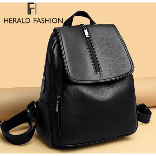 New Women Backpack PU Leather Fashion Casual Solid Color Bags High Quality Multi-Function Female Shoulder Bag Backpacks For Girl