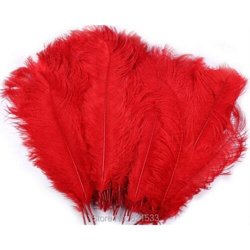 Wholesale!30PCS beautiful wedding feather ostrich feather 20-22inches 50-55cm dyed red colour freeshipping
