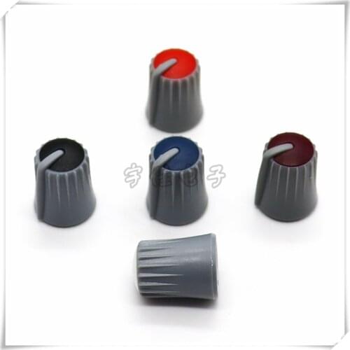 10 Pieces Mixer Adjustment Knob Diameter 14mm Height 18mm Plastic Knob Cap 270 degrees D-Shaped Inner Hole 6mm